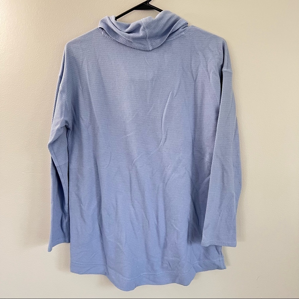 J Jill cornflower blue textured cowl neck pull over Small - Picture 2 of 7